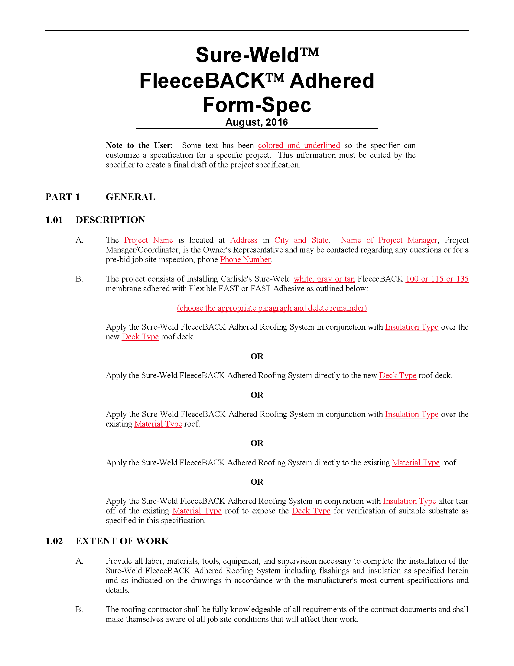 FleeceBACK TPO Adhered