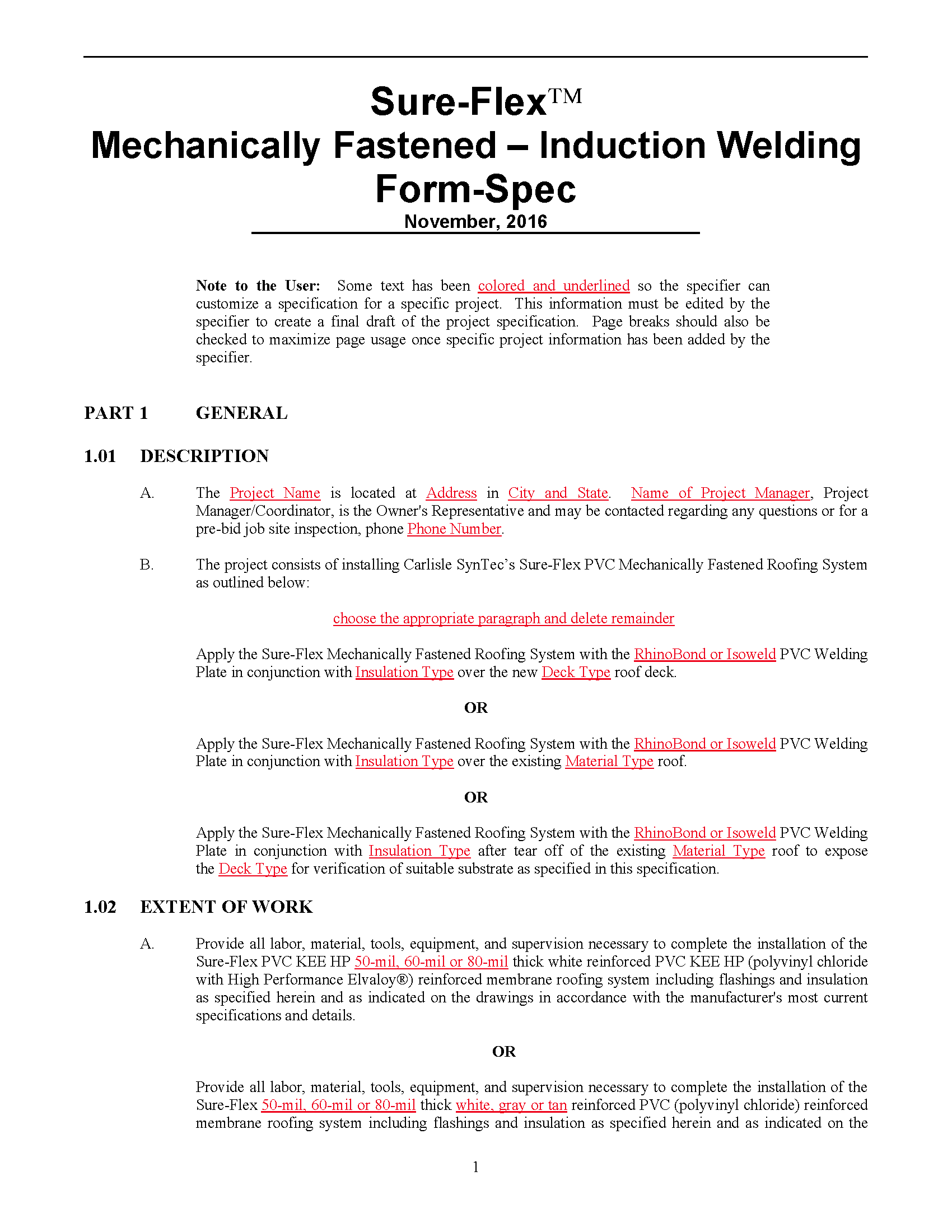 Induction Welded PVC Mechanically Fastened